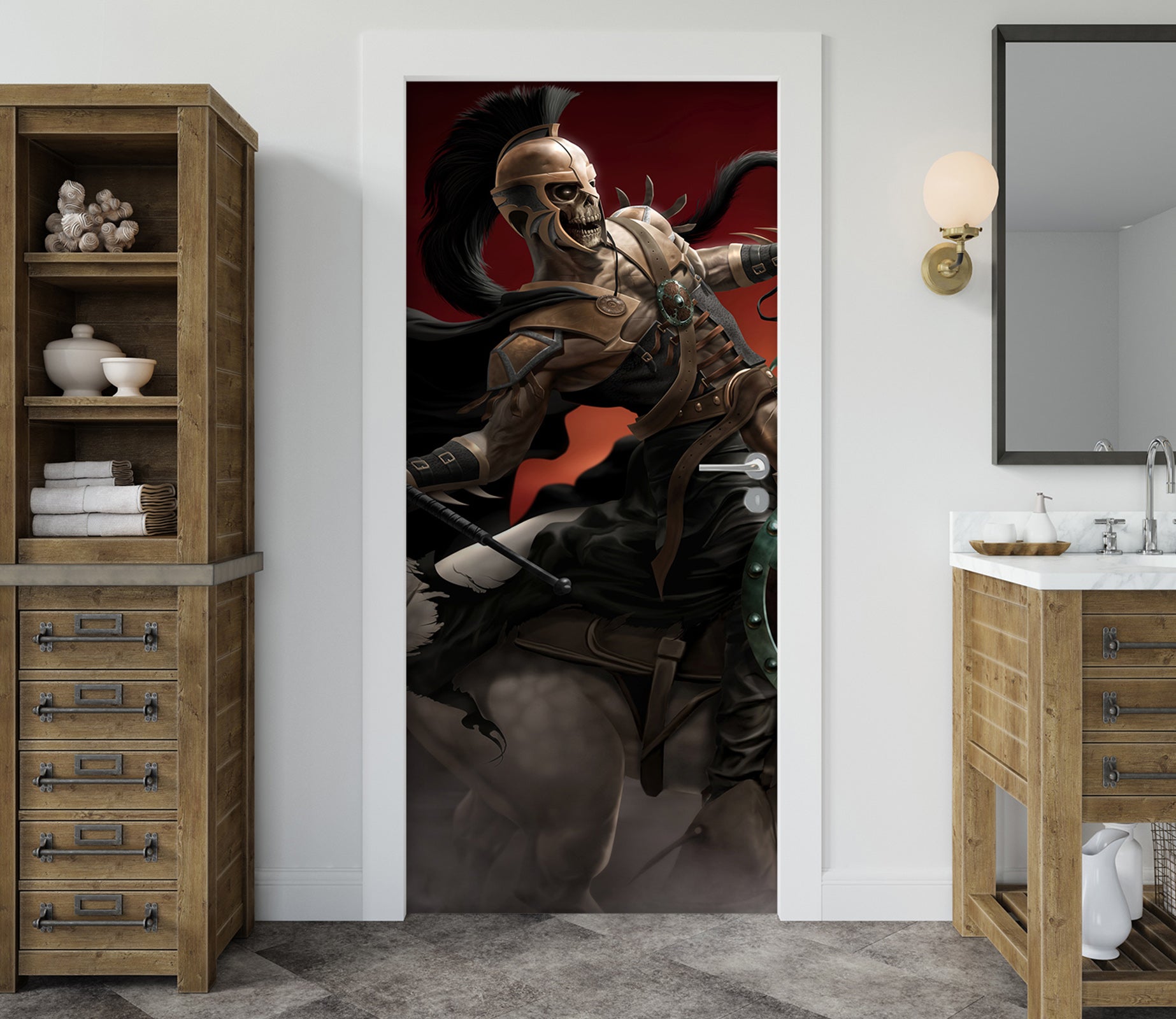 3D Armored Knight 609 Tom Wood Door Mural