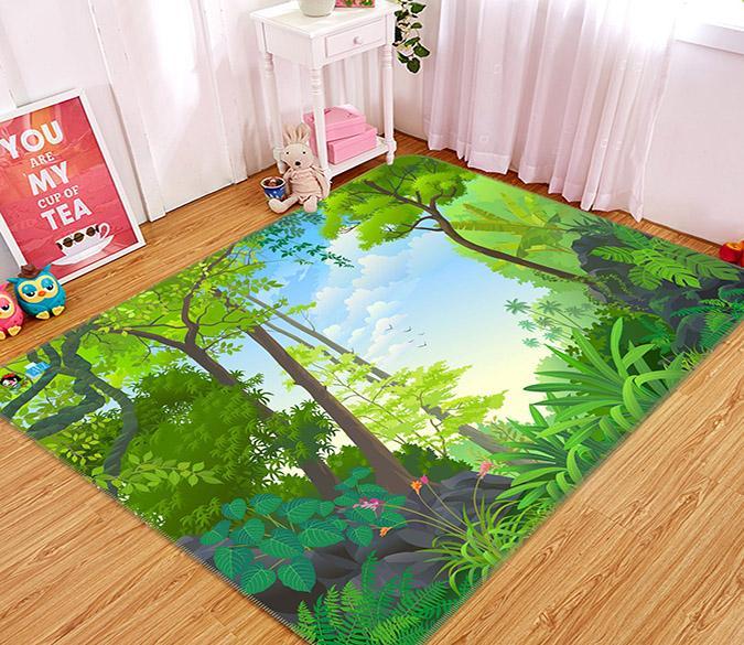 3D Cartoon Woods 495 Non Slip Rug Mat